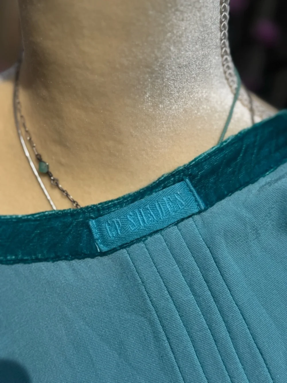 CP Shades Velvet Teal V-Neck Tunic Top - Picture 10 of 12